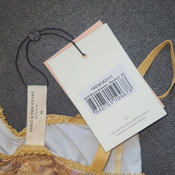 New spell designs wild bloom bralette bra XS gold - Picture 9 of 16